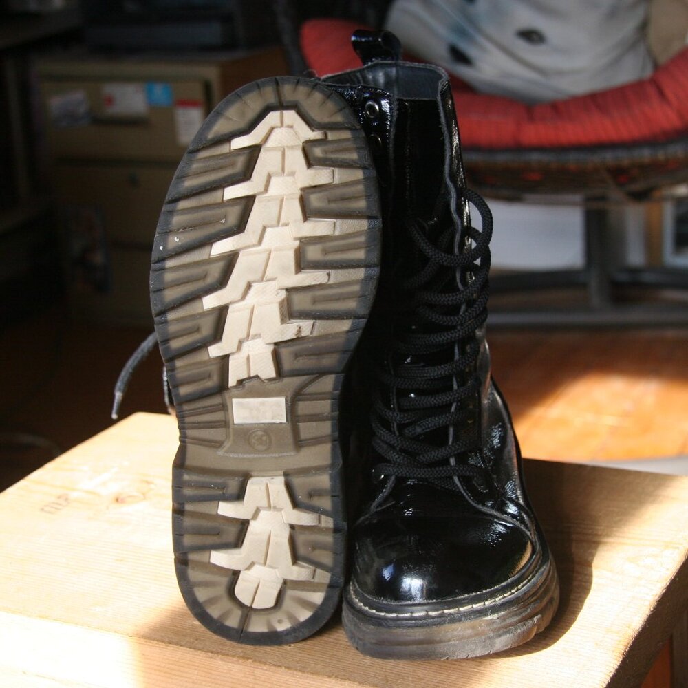 Aqua Diva Black Patent Leather Boots - Picture 4 of 5